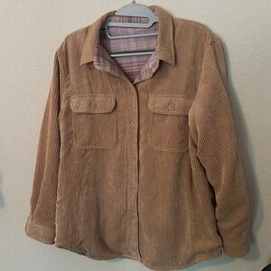 Miko Miko Corduroy Button Up Jacket, Tan Medium